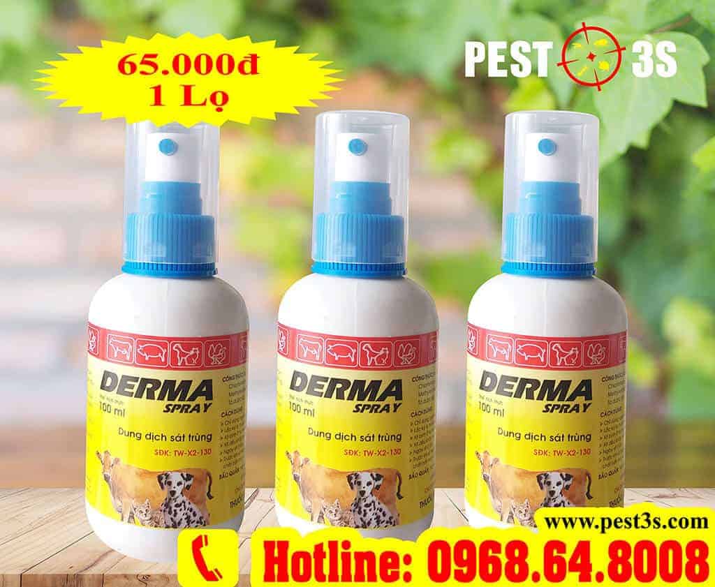 Derma Spray (100ml) - Dung dịch sát trùng vết thương ngoài da, lở loét...