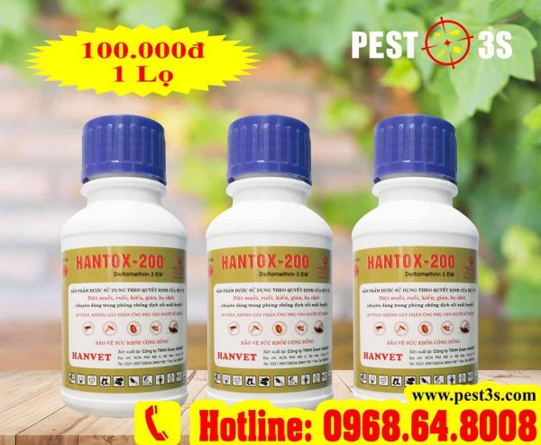 HANTOX-200 (100ml) - Bộ Y Tế - Hóa chất diệt côn trùng, muỗi, gián, kiến, bọ chét...