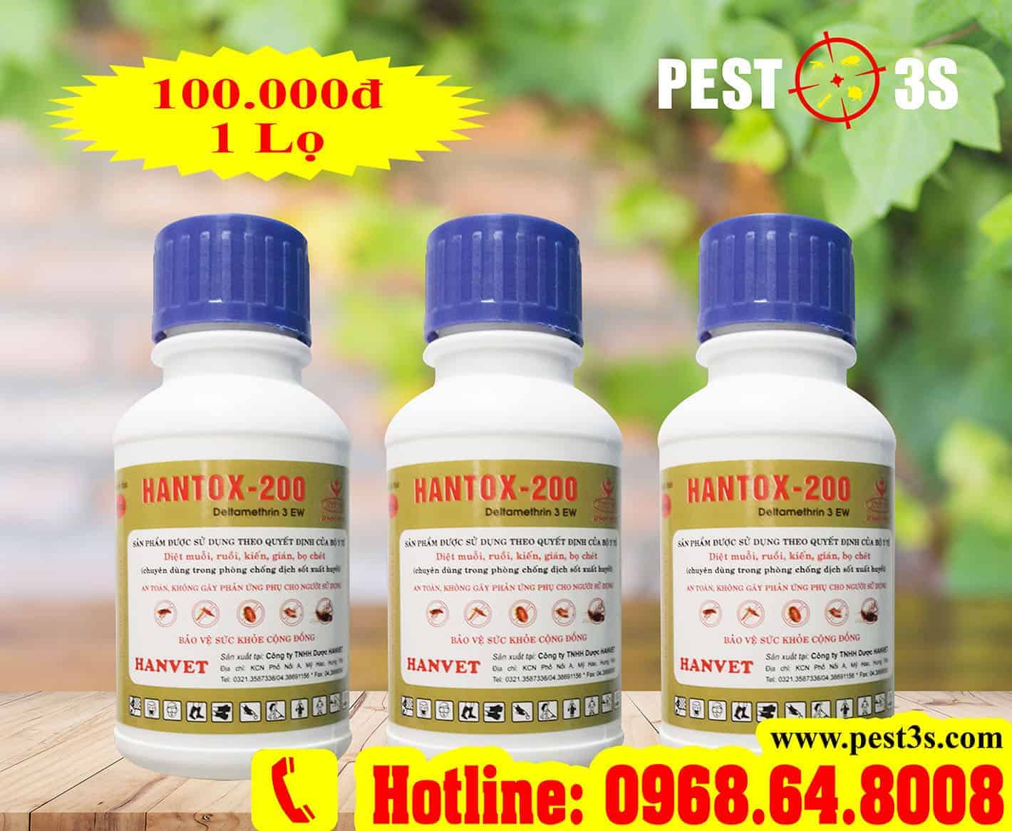 HANTOX-200 (100ml) - Hóa chất diệt côn trùng, muỗi, gián, kiến, bọ chét...