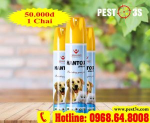 Hantox Spray (300ml) - Dung dịch phun sương phòng và diệt hiệu quả bọ chét, bét, ve, chấy, rận ở chó, mèo, thú cảnh...