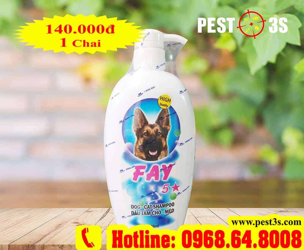 FAY 5 Stars Shampoo (800 ml) - Dầu tắm diệt sạch ve rận, bọ chét chó mèo....