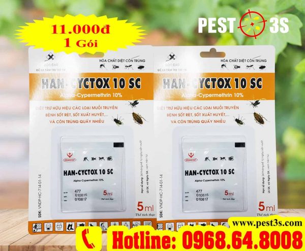 Han-Cyctox 10SC (5ml) - Thuốc diệt côn trùng, diệt muỗi không độc