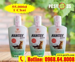 Hantox Shampoo (200ml) Chai xanh - Sữa tắm phòng và diệt bọ chét, ve bét, chấy rận...